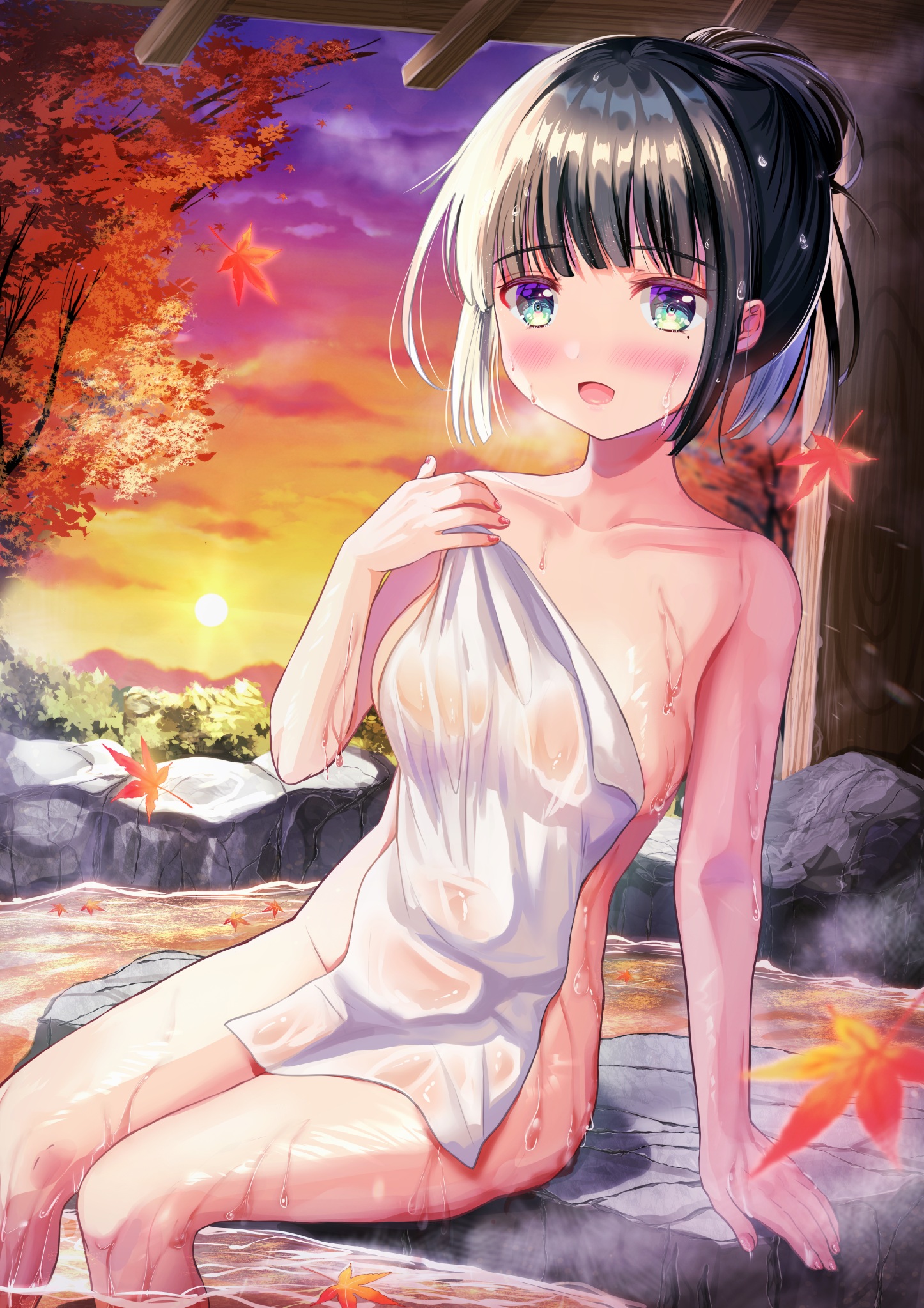 Izmk1028 Naked Onsen See Through Towel Wet 935498 Yande Re